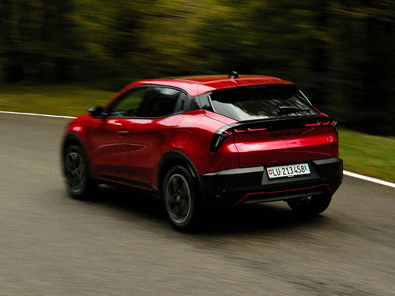 Alfa Romeo Junior Rücklicht Landschaft Wald verschwommen